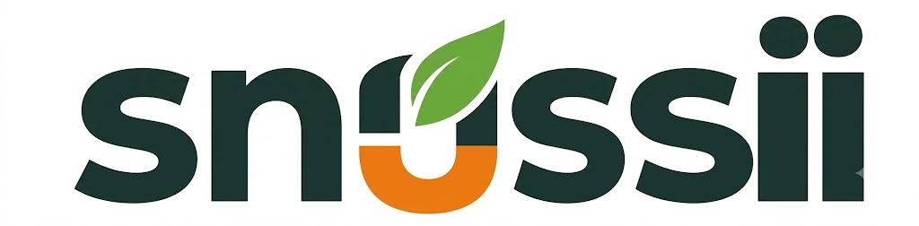 SNUSSI logo — U-mark with green leaf and orange base, brand name and tagline Multi-Channel Nicotine and Lifestyle Platform